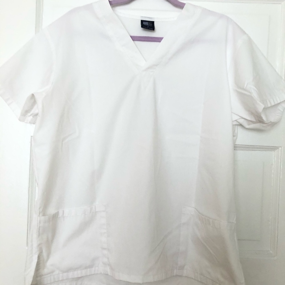 White medium scrub top